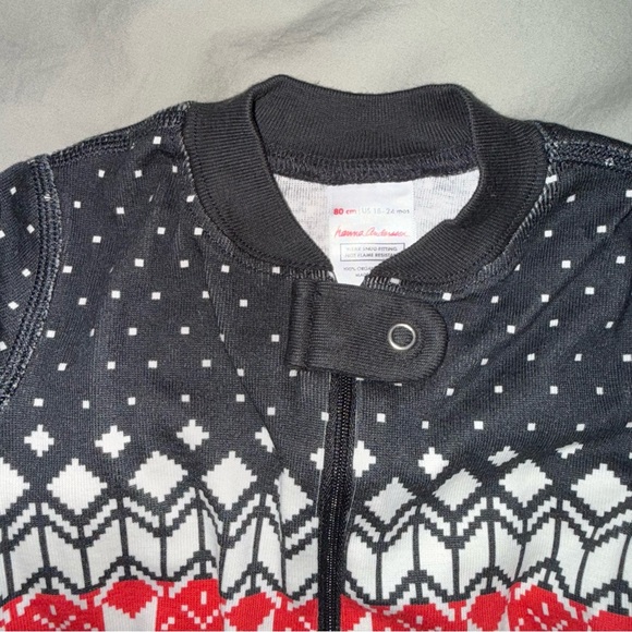 Hanna Andersson holiday zip up pajama 18-24 months - Picture 4 of 4